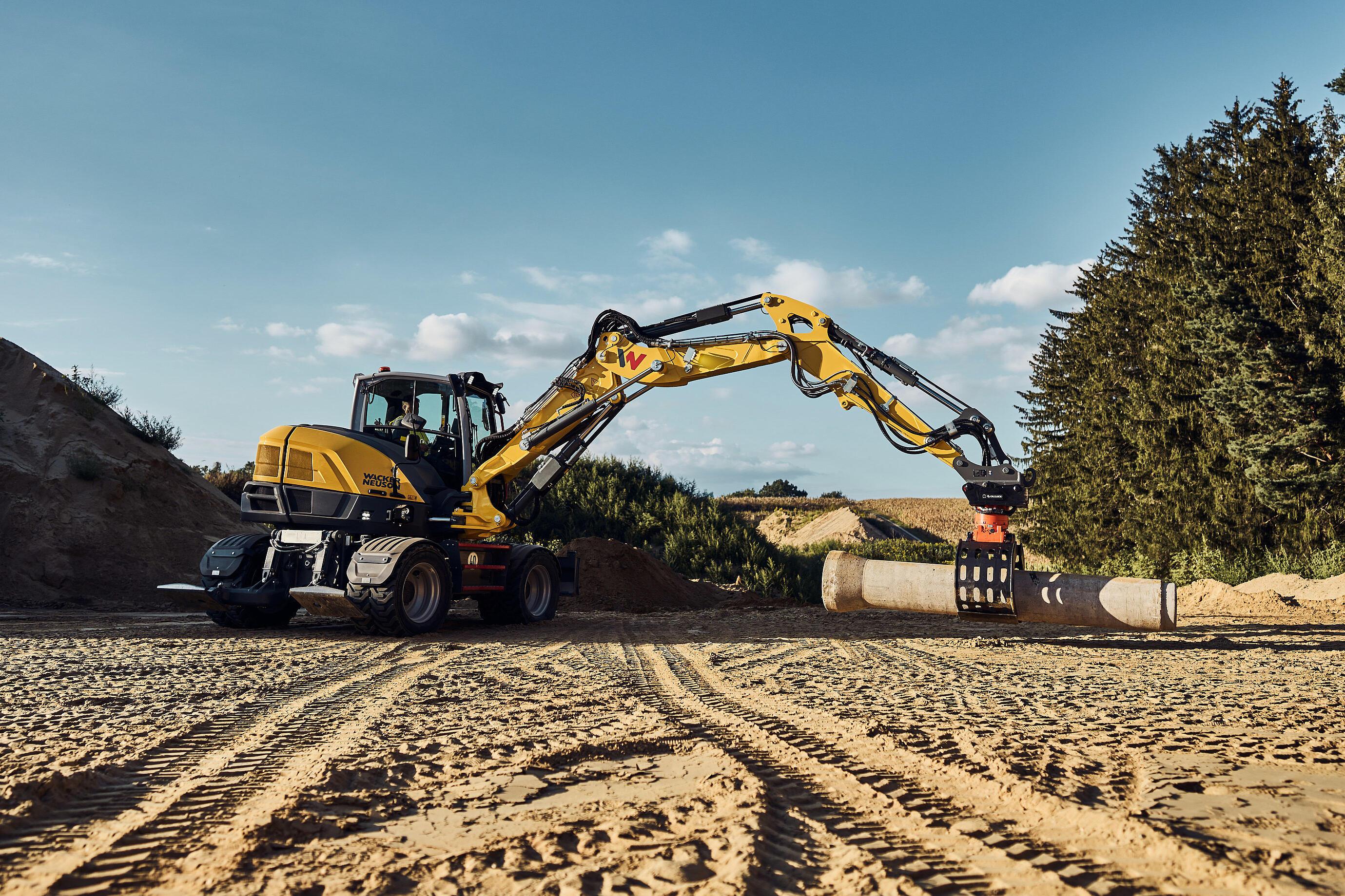 excavator in action